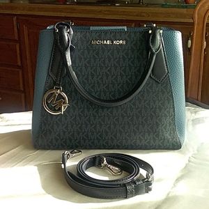 Michael Kors blue small satchel / shoulder bag